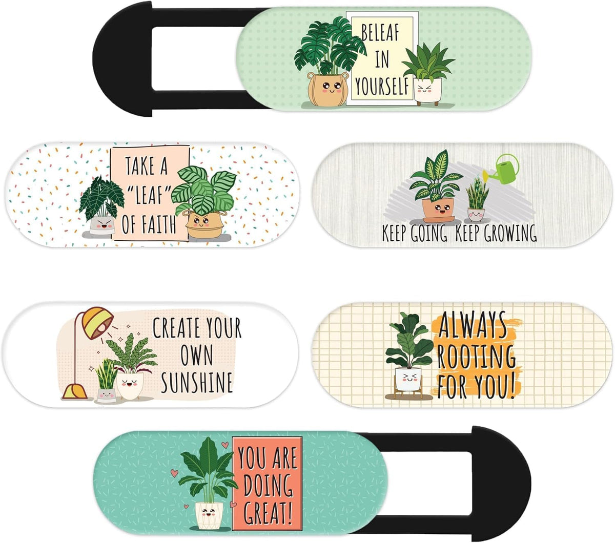 MESMOS 6pk Laptop Camera Cover Slide Cute, Laptop Accessories, Phone & Computer Camera Webcam Cover Slide, Web Cam Privacy Blocker (Plants (Small Size))