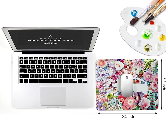 JIKIOU 3 Pack Mouse Pad with Stitched Edge, Comfortable Mouse Pads with Non-Slip Rubber Base, Washable Mousepads Bulk with Lycra Cloth, Mouse Pads for Computers Laptop Mouse 10.2x8.3in Blank White