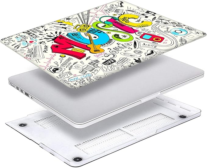 Creativity Music Laptop Shell Compatible with MacBook Air 13 Inch Case 2017 2016 2015 2014 2013 2012 2011 2010 A1466/A1369, AMCJJ Plastic Hard Cover Shell Case & Keyboard Cover &Screen Protector