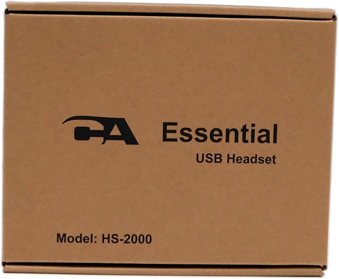 CA Essential USB Headset (HS-2000) – Professional Headset for Calls & Music, All-Day Comfort, Integrated Ear Cup Controls, Optimized for UC Platforms