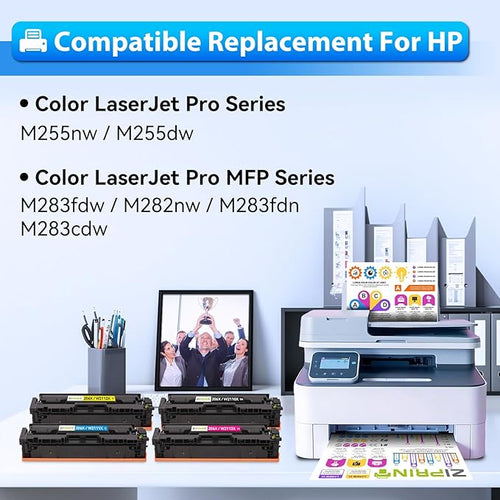 206X Toner Cartridges 4 Pack high Yield for Color LaserJet M283 M255