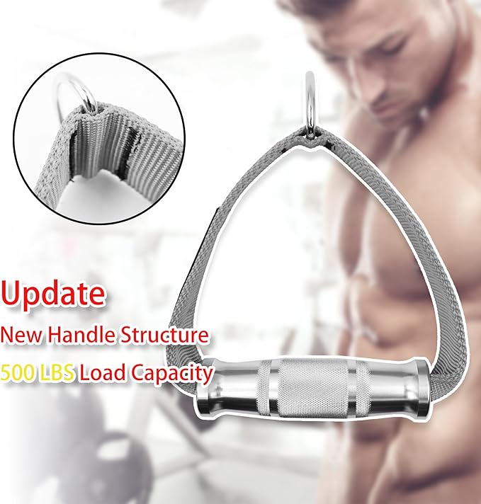 J Bryant Cable Machine Handles Attachment for Pulley Machine Heavy Duty Metal D Handle Aluminum Alloy Handle Grips Durable Workout Handles Pulley LAT Pulldown System