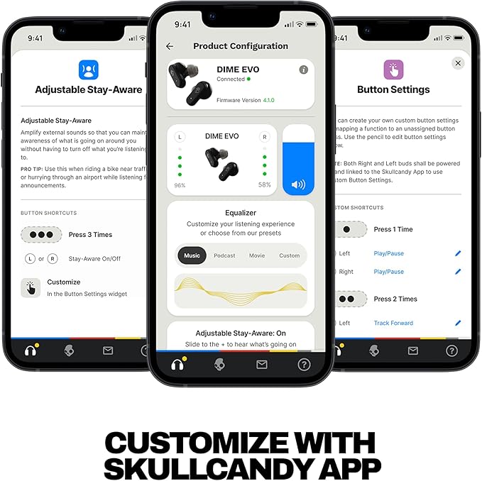 Skullcandy Dime Evo Wireless Earbuds, Bluetooth Headphones, Noise Isolating Fit, Up to 36 Hours Battery, Microphone for iPhone Android, Easy Carry with Clip-Anywhere Case - Realtree Edge Colors Black