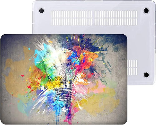 AMCJJ Compatible with MacBook Air 13 Inch Case 2017 2016 2015 2014 2013 2012 2011 2010 Release A1466/A1369, Plastic Hard Shell Case & Keyboard Cover & Screen Protector - Colorful Bulb
