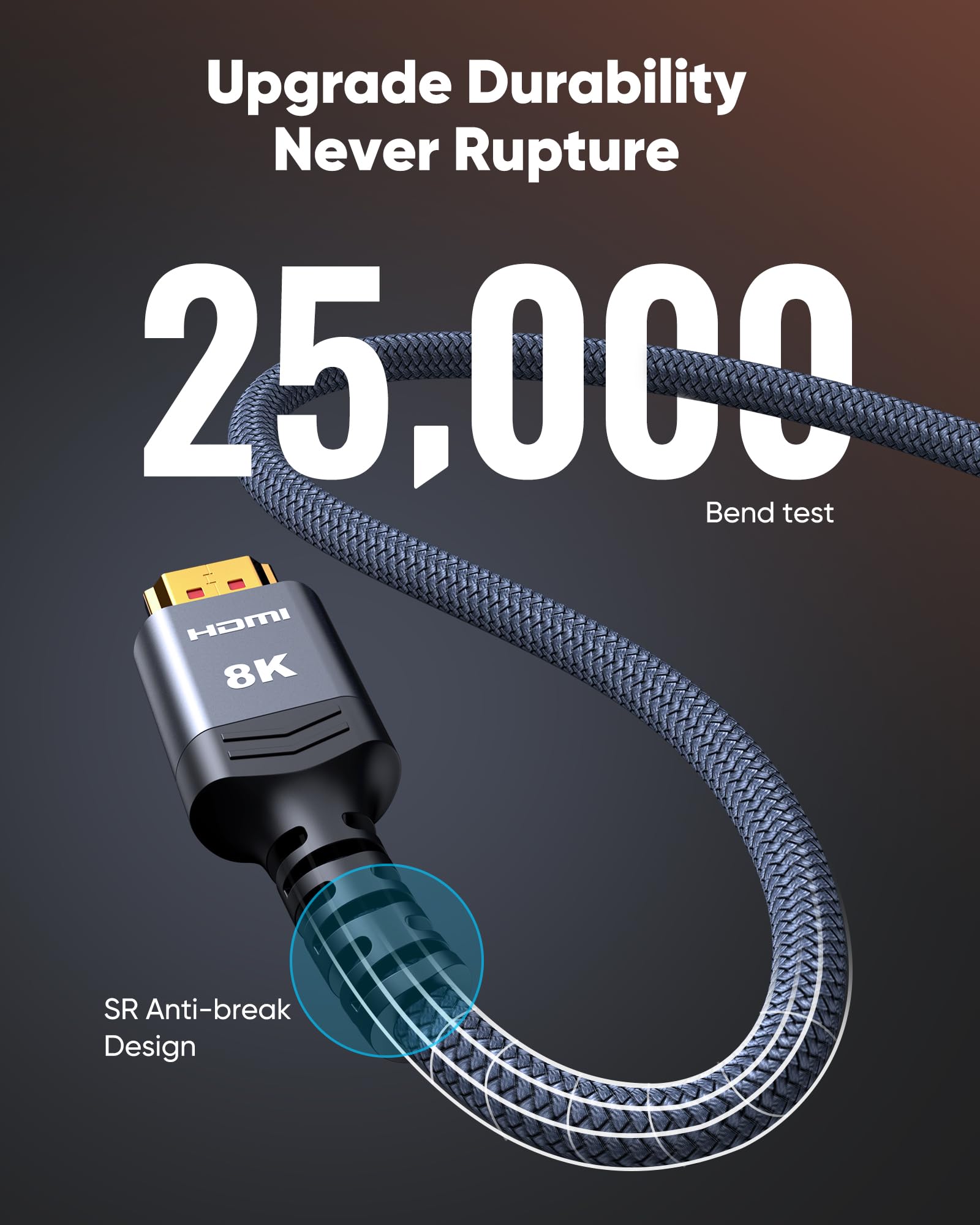 Highwings Long 8K Fiber Optic HDMI Cable 65FT, Unidirectional 2.1 48Gbps