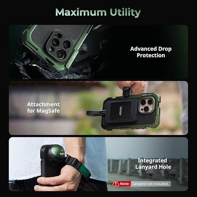 SmallRig x Brandon Li Mobile Video Kit Only for iPhone 16 Pro, Phone Cage with Lightweight Phone Case Kit, Rotatable Wireless QR Handles, 67MM Magnetic VND Filter Kit, Support for MagSafe - 5002