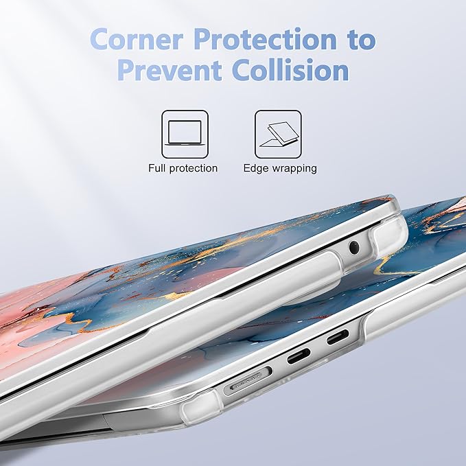 Case for MacBook Air 15 Inch 2025 2024 2023 Release M4 A3241 M3 A3114 M2 A2941, Hard Shell with Screen Protector & Keyboard Cover, Compatible with Touch ID, Abstract Art P492