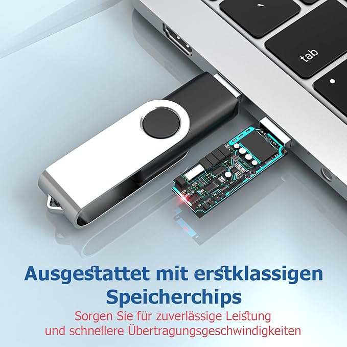 Flash Drives 16GB 10 Pack, Wooolken USB 2.0 Thumb Drives with Keychains Memory Stick USB Drive Pendrive for PC Laptop Computer (Mixcolors)
