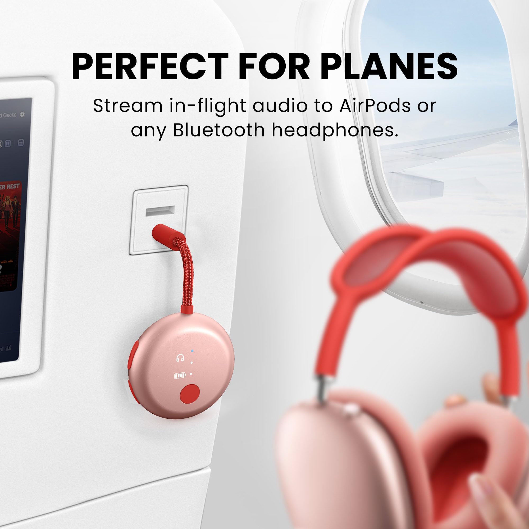 Avantree SoundJet R1-25Hr Airplane Bluetooth Adapter for All AirPods