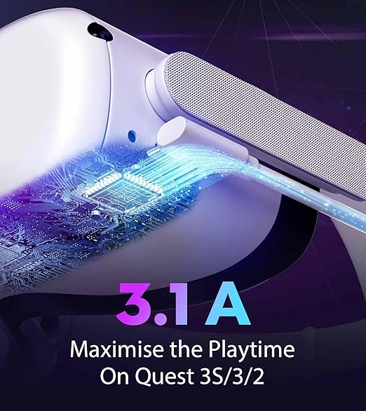 YRXVW Link Cable 10FT Compatible with Meta/Oculus Quest 3S, Quest 3, Quest 2/Pro, PICO 4 Accessories VR Headsets, Charging Cord and High Speed Data Wire, Charging Cable for Steam Gaming PC