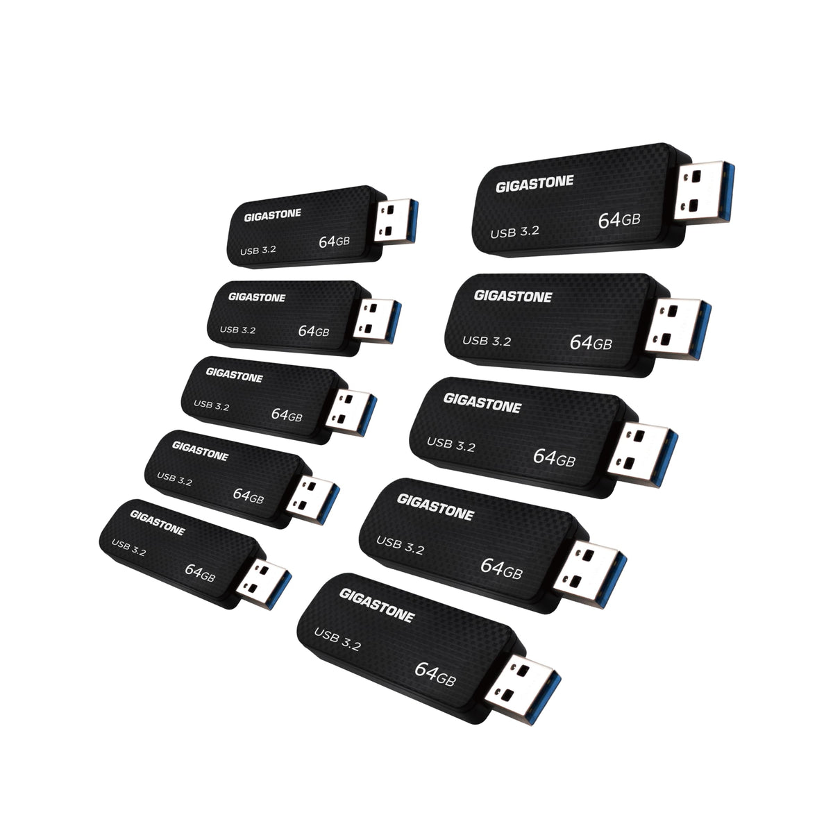 GIGASTONE 16GB USB 3.2 Flash Drive 5-Pack, 80MB/s High-Speed Data Transfer, Carbon Fiber Design, Retractable