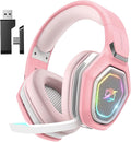 2.4GHz Gaming Headset Wireless with Flip Mic for Ps5, Ps4, PC, Gaming Headphones with USB-A & USB-C Transmitter, 40Hr Battery Bluetooth Headset for Laptop, Mobile, Mac