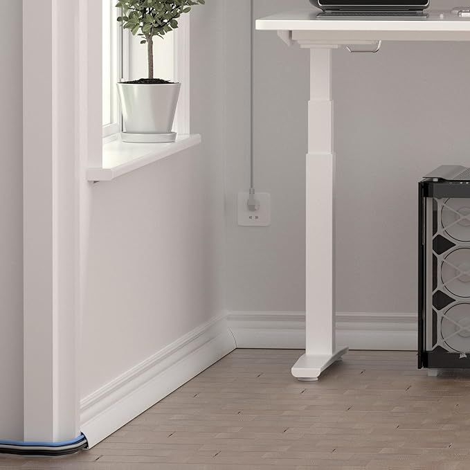ZhiYo 68in Floor Cord Cover for Corner, Large Cord Hider for 3-5 Cords, Self-adhesives PVC Wire Hider for Baseboard/Floor/Wall Cable Management, White Cable Raceway, 0.8in x 1.8in, 4 x L17in