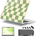 Case for MacBook Air 15 Inch 2025 2024 2023 Release M4 A3241 M3 A3114 M2 A2941, Hard Shell with Screen Protector & Keyboard Cover, Compatible with Touch ID, Green Checkered