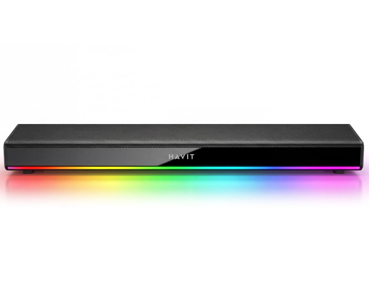 havit Computer Speakers for Desktop PC, Bluetooth 5.3 Pc Soundbar with Dynamic LED Light, HiFi Stereo, Poratble Bluetooth Speaker, Gaming Speakers for PC, Laptop,Tablet