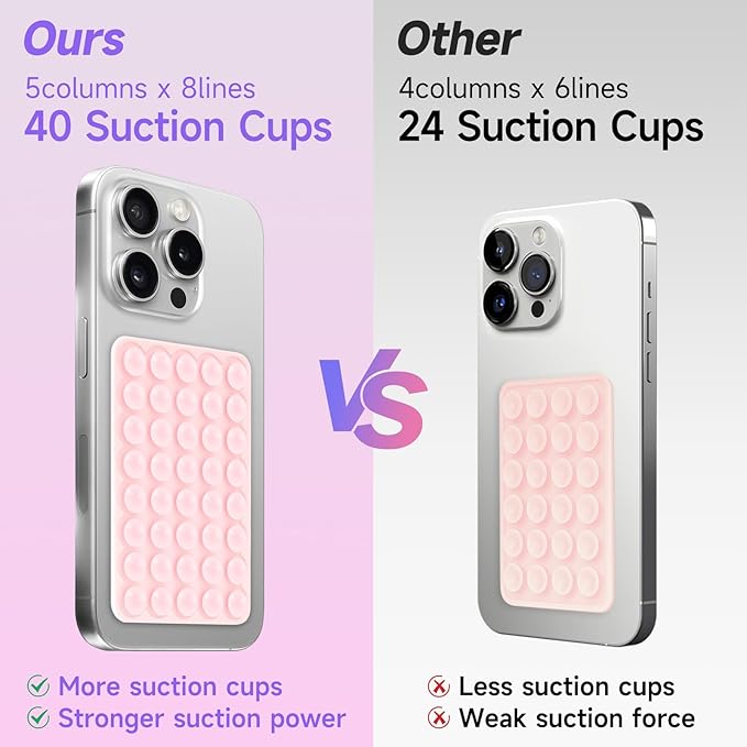 Silicone Suction Phone Case Mount, Non Slip Suction Cup Phone Mount, Phone Accessories Holder for Selfies and Videos, Silicon Adhesive Phone Stand Sticky for Cell Phone Green