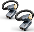 8K Short HDMI Extender Cable 0.6 FT Ideal for Tight Spaces, HDMI Extension Male to Female Adapter, Compatible with Roku TV Stick, HDTV, Game Console, Laptop (2 Pack, 0.6FT)
