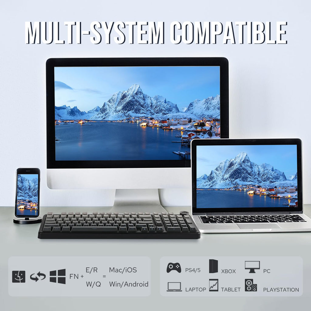 EPOMAKER Aula F99 MAX Wireless Mechanical Keyboard, Smart Screen & Knob, 8000mAh, 2.4Ghz/BT Creamy Keyboard, Pre-Lubed Switch, Hot-Swappable, RGB Backlit, Custom Software (Black Gradient)