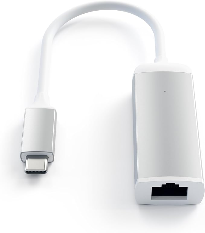 Satechi USB C to Ethernet Cable, Type-C Gigabit Ethernets Adapter, Aluminum Portable Ethernet-to-USB Converter for MacBook Pro/Air, iPad Pro/Air/Mini, Windows Laptop, Switch (Silver)