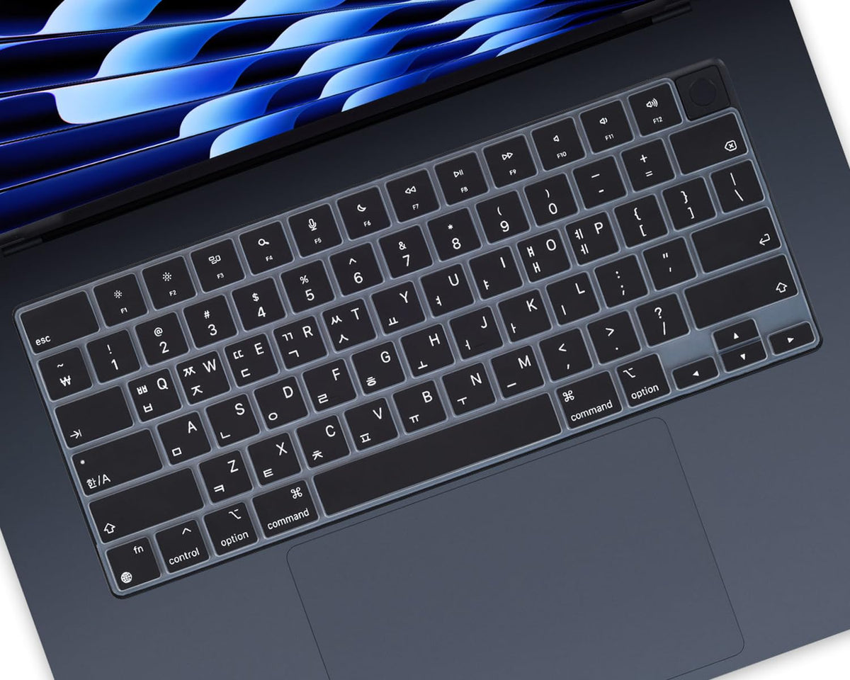 Korean Silicone Keyboard Cover Skin for 2026 2025 14.2 inch Apple MacBook Pro 14 A3426 A3427 A3434 A3112 A3401 A3185 A2992 A2918 A2442 / Pro 16 A3428 A3429 A3403 A3186 with M5-M1 Pro Max Chip - Black