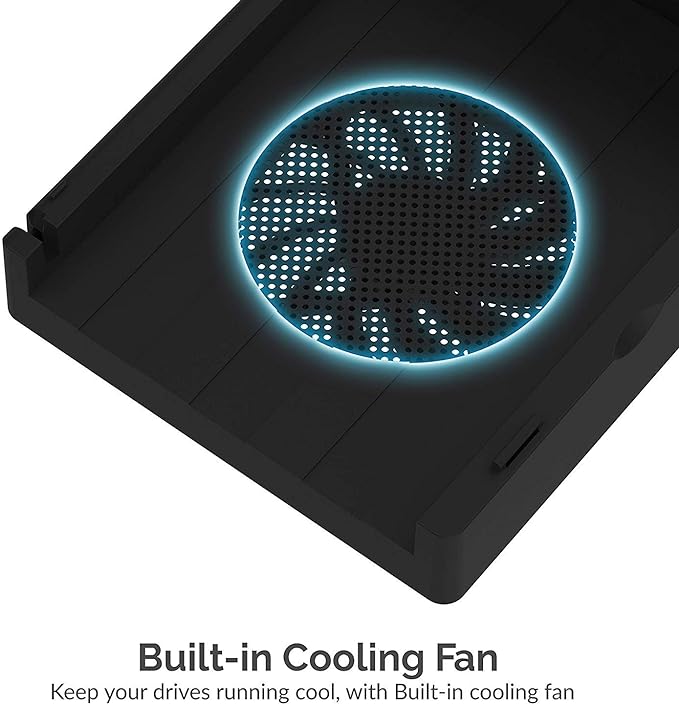 SABRENT USB 3.0 to SATA External Hard Drive Lay Flat Docking Station with Built in Cooling Fan for 2.5 or 3.5in HDD, SSD [Support UASP and 22TB] (EC-DFFN)