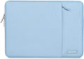 MOSISO Laptop Case 13.3 inch, 13-13.3 inch Laptop Sleeve Compatible with MacBook Air/Pro 13 / Pro 14, HP Dell ASUS Lenovo Notebook, Polyester Vertical Computer Sleeve Bag with Pocket, Air Blue