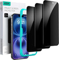 ESR 3 Pack for iPhone 16 / iPhone 15 Privacy Screen Protector, Anti-spy Tempered-Glass Privacy Screen Protector with Easy Installation Tool, Micro-Curved Edges, Case Friendly