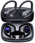 bmanl Wireless Earbuds Bluetooth Headphones Over Ear Hooks Ear Buds with 80H Playtime, LED Power Display, Dual Mic Clear Calls, Sports Wireless Ear Buds Bluetooth Earbuds for Running Gym Workout Black