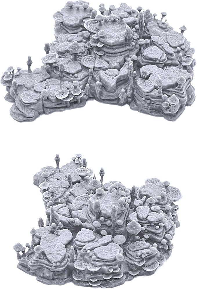 EnderToys Shroom Grotto Floors by Printable Scenery, 3D Printed Tabletop RPG Scenery and Wargame Terrain 28mm Miniatures