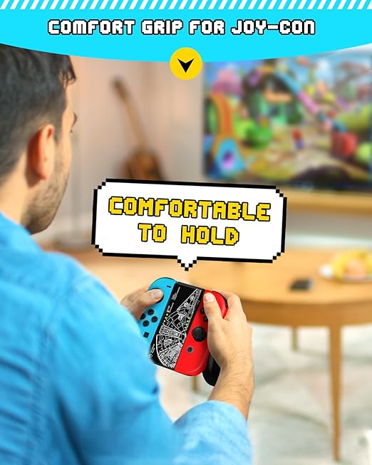 Lotadilo Joy-Con Grip for Nintendo Switch/Switch Oled - JoyCon Comfort Hand Grips Controller for Men Teen Boys Cool Cartoon Anime Design, Gear