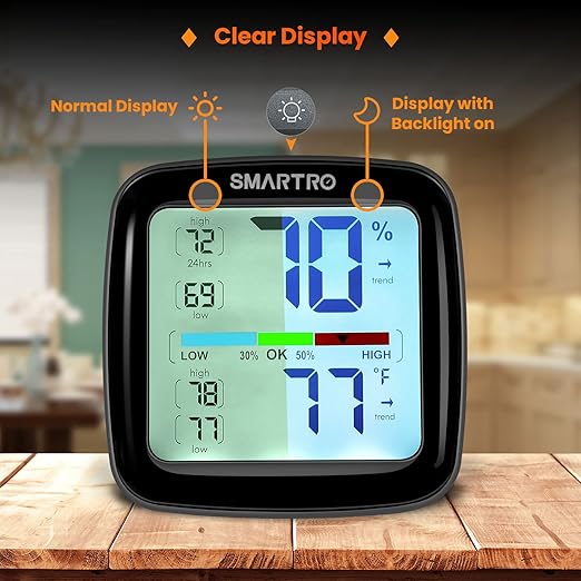 SMARTRO SC42 Professional Digital Hygrometer Indoor Thermometer Room Humidity Gauge Pro Accuracy Calibration 2 Pieces (2)