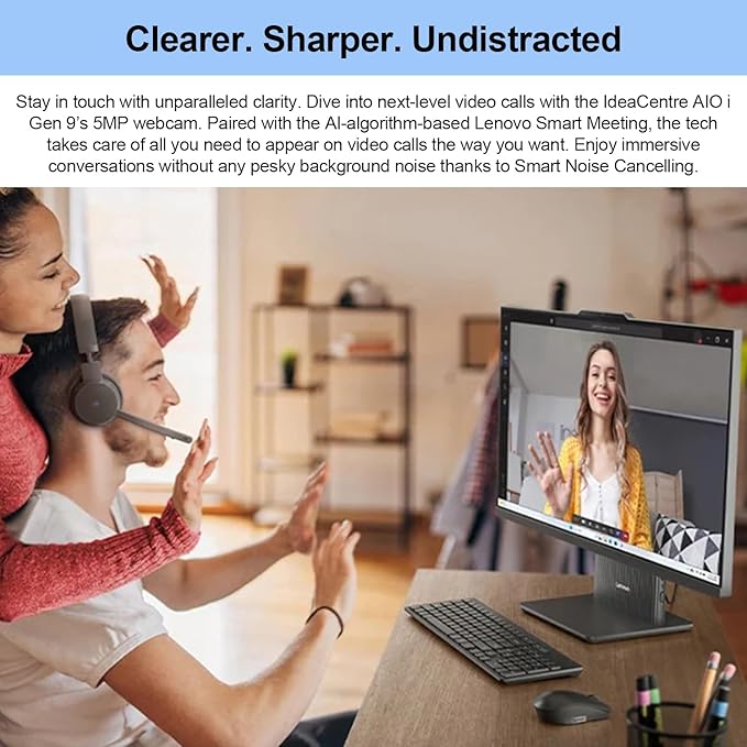 Lenovo 2024 IdeaCentre I Business All-in-One, 27" FHD Touchscreen 100Hz, i5-13420H, 16GB DDR5 RAM, 1TB SSD, Wireless Charging Base, Wireless KB & Mouse, Wi-Fi 6, Windows 11 Pro, Grey