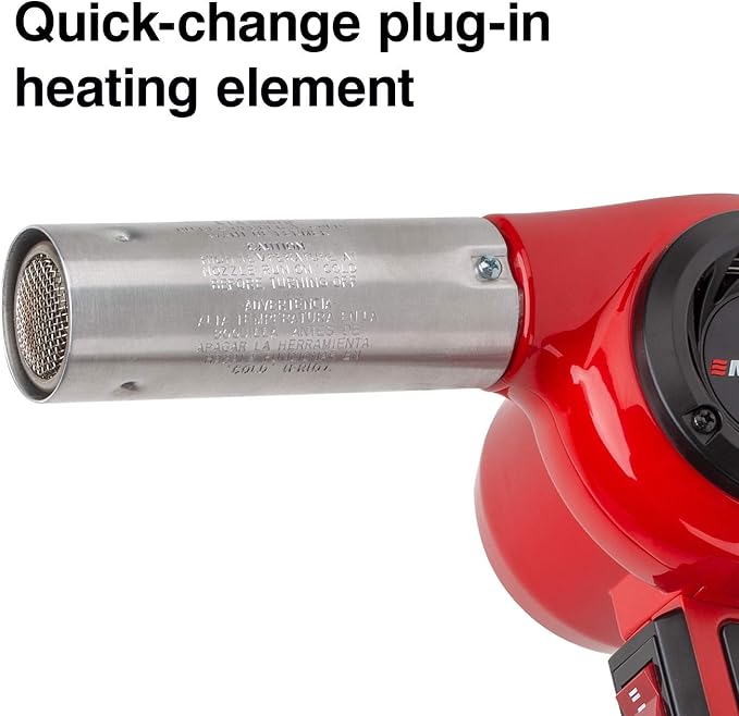 Master Appliance HG-501D Industrial Heat Gun, Quick Change Plug-In Heating Element, 1200F, 120V, 1740W, 14.5 Amps, Assembled In USA