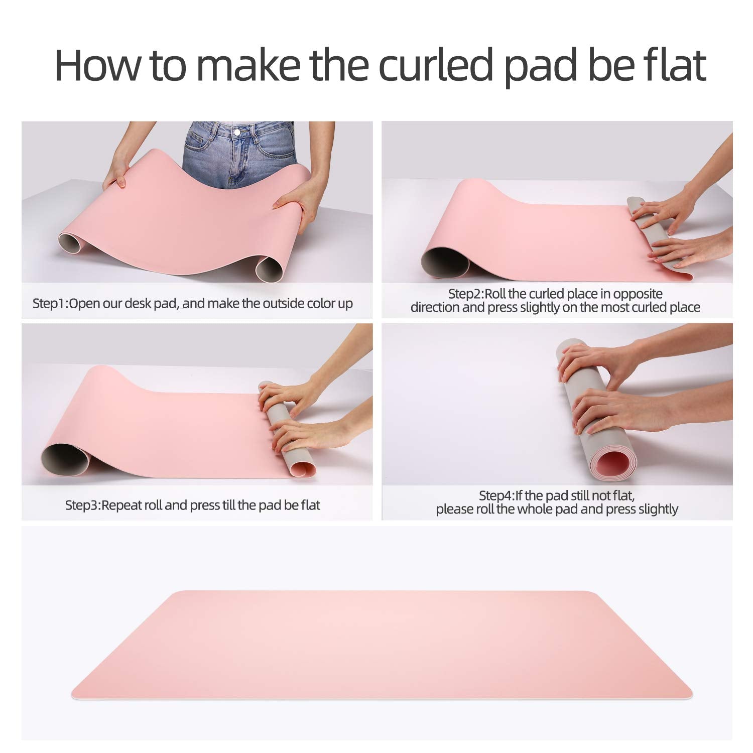 YSAGi Multifunctional Office Desk Pad, Ultra Thin Waterproof PU Leather Desk Mat, Dual Use Desk Writing Mat for Office/Home (35.4" x 17", Pink)