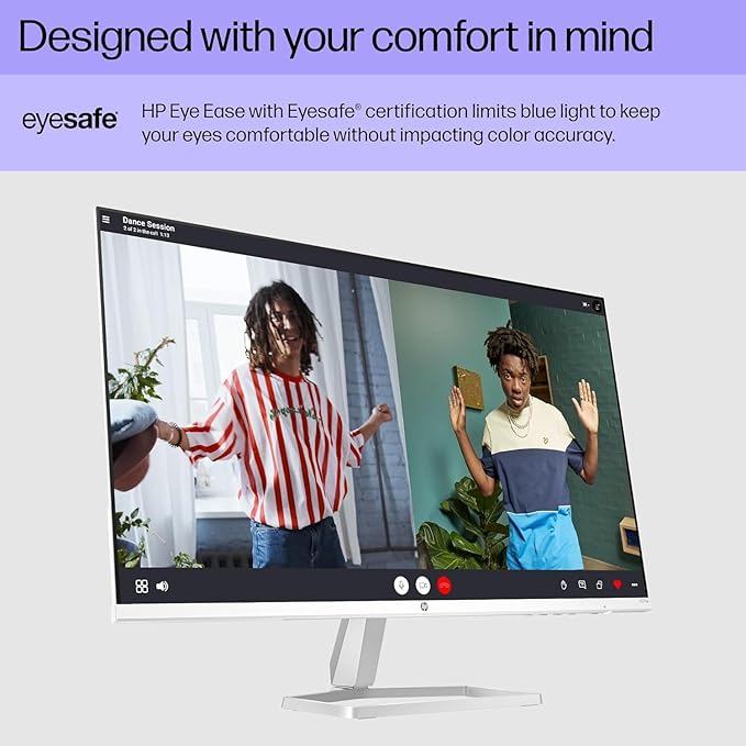 HP Series 5 527sa Monitor with Speakers (Replaces M27fwa) 27" 100Hz IPS FHD 99% sRGB 300 Nits Display, Adjustable Tilt, Flicker-Free, Anti-Glare, White/Silver w/DKZ USB Port Expander (2 Pack)