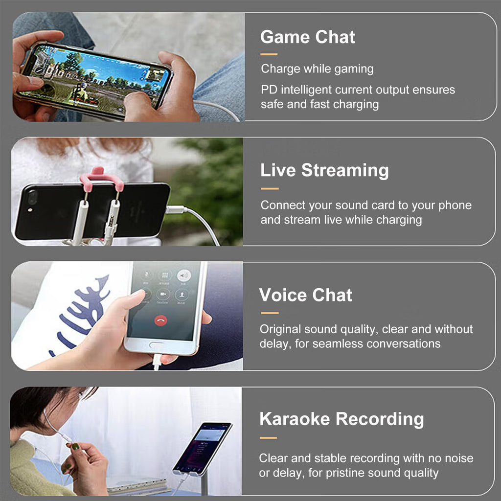 USB C to Microphone Adapter USB-C to 3.5mm Audio Adapter for Live-Streaming