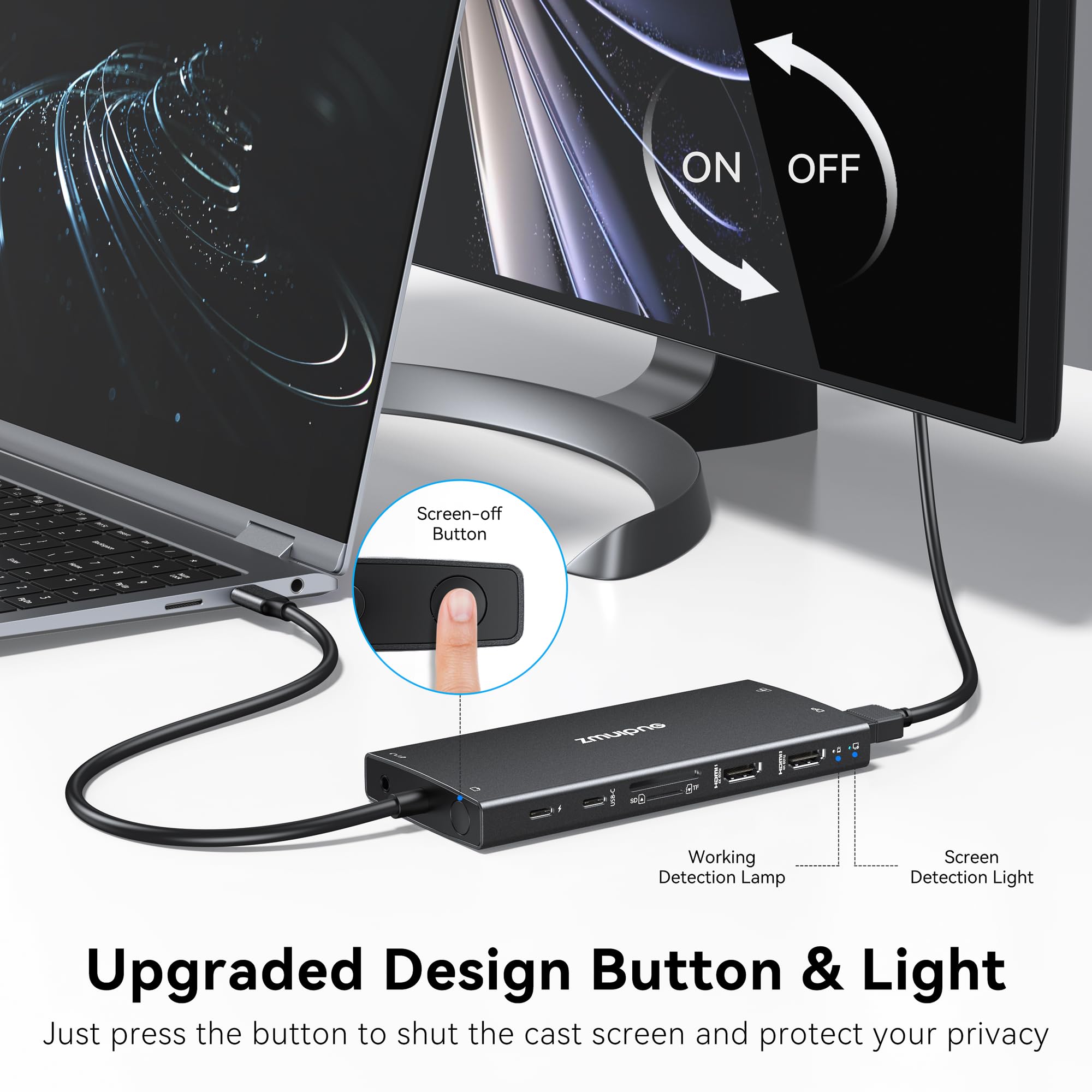 USB C Laptop Docking Station Dual Monitor 4K HDMI+8K DP for Dell HP