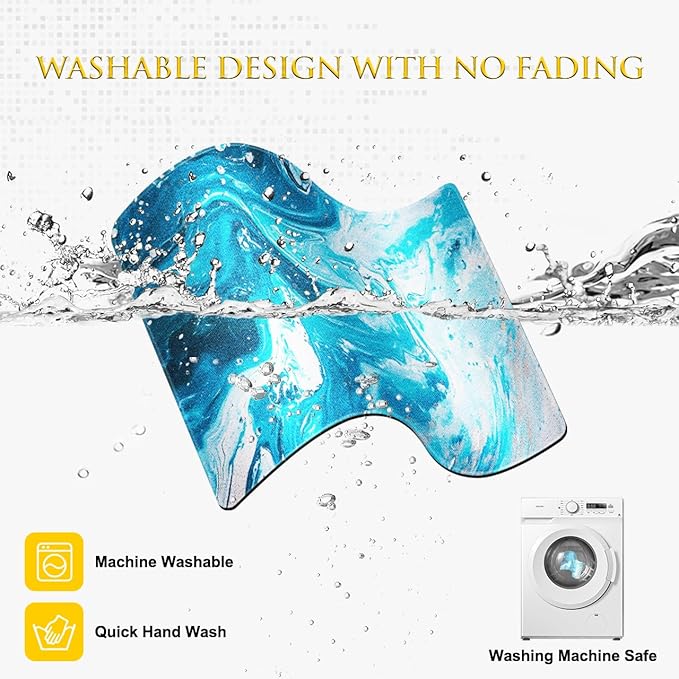 JIKIOU 3 Pack Mouse Pad with Stitched Edge, Comfortable Mouse Pads with Non-Slip Rubber Base, Washable Mousepads Bulk with Lycra Cloth, Mouse Pads for Computers Laptop Mouse 10.2x8.3x0.12in Blue Wave