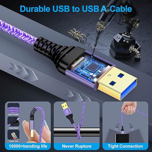 USB to USB Cable, 6FT USB 3.0 Male to Male Type A to Type A Cable Data Transfer USB Cord Double End USB Cable for Hard Drive Enclosures, Laptop Cooler, DVD Player, TV, USB 3.0 Hub, Camera, Set Up Box