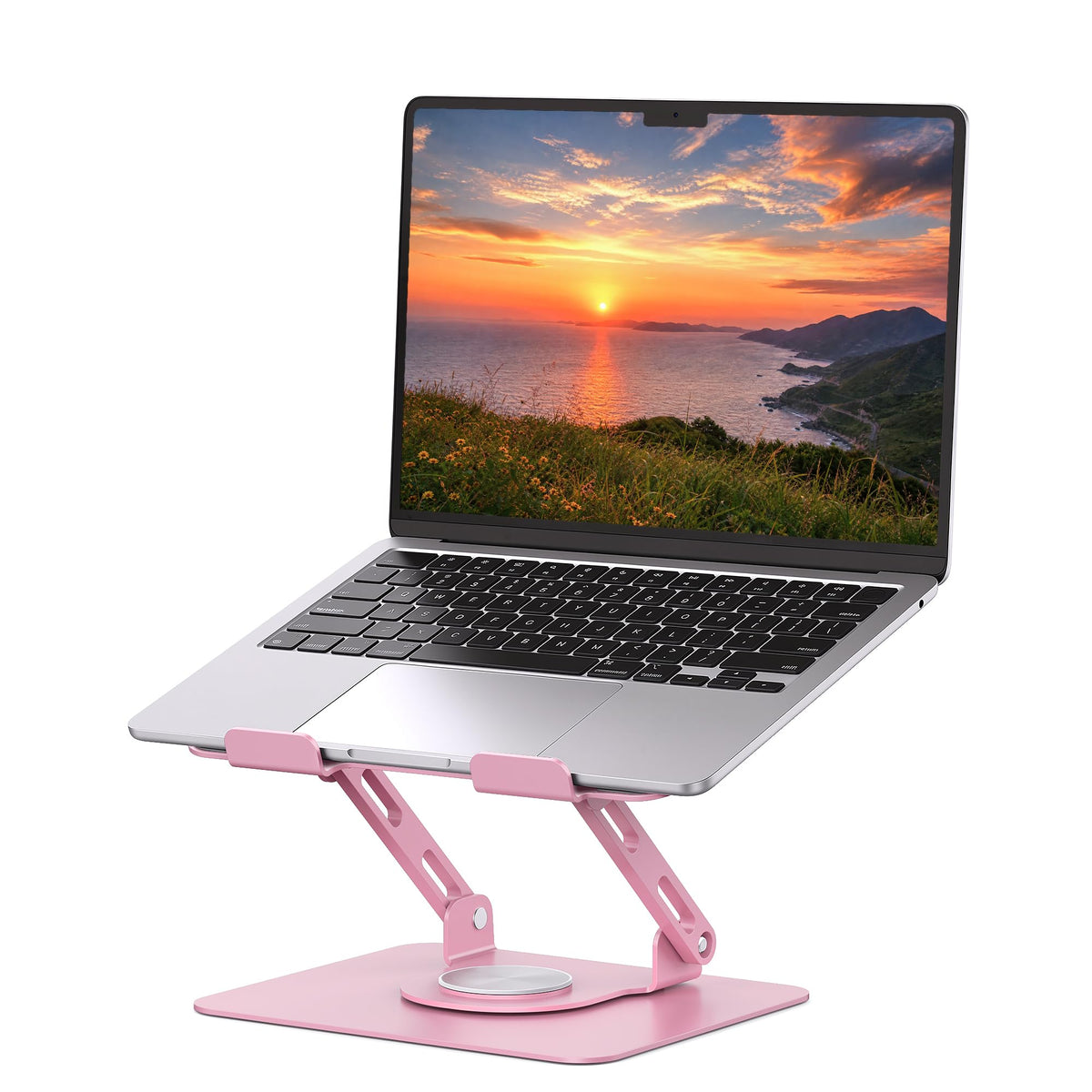 SOUNDANCE 360 Rotating Laptop Stand, Adjustable Riser,10-17", Silver Grey