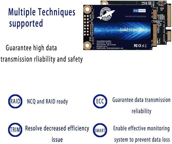 SSD mSATA 250GB Dogfish Internal Solid State Drive High Performance Hard Drive for Desktop Laptop SATAIII 6Gb/s Includes SSD 32GB 60GB 64GB 120GB 128GB 240GB 250GB 480GB 500G 1TB (250GB MSATA)