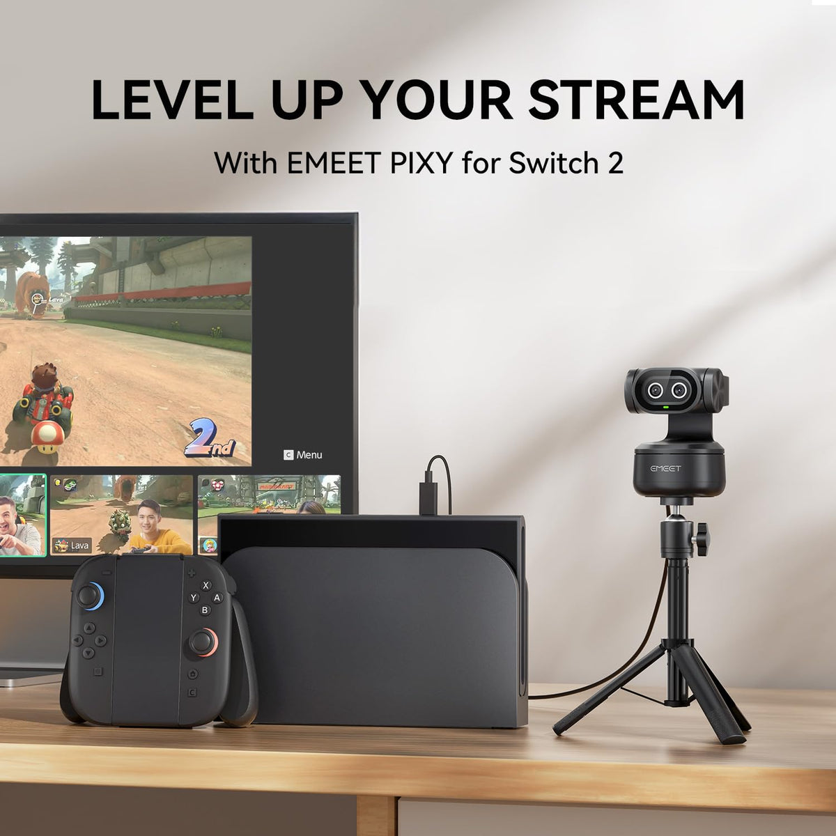 EMEET PIXY Dual-Camera AI-Powered PTZ Camera 4K, AI Tracking
