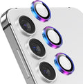 YWXTW Camera Lens Protector for Samsung Galaxy S24 / S23 / S23 Plus, [NOT for S24 Plus] 9H Tempered Glass Metal Individual Ring Camera Screen Protector for S24 Accessories (Multi-Colored)