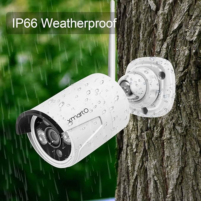 XMARTO Wireless Security Camera System 16CH Wi-Fi 6 16PC 3MP Wireless Security IP Camera System(Built-in Router, Plug N Play, Mobile View, Night Vision, Supports Audio Microphones)