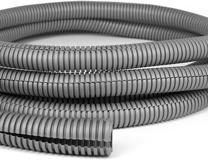 Split Wire Loom Tubing, 10,25ft Cord Protectors from Pets No Chew, Flexible Wire Covers Cord Protectors, Protective Split Cable Sleeve for Automotive Home Industrial Wires(Grey, 0.51inch-25ft)