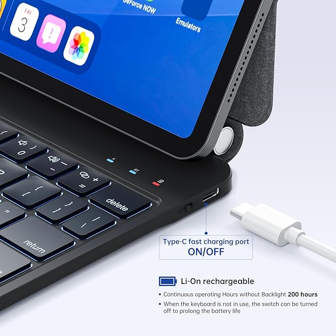 Keyboard Case with Stylus Pen for ipad Air 11-inch (M3 2025,M2 2024)iPad Pro11 in(1st/2nd/3rd/4th Generation) Magic-Style Magnetic Keyboard Case,Multi-Touch Trackpad 10.9” iPad Air 4th/5th Gen.(black)