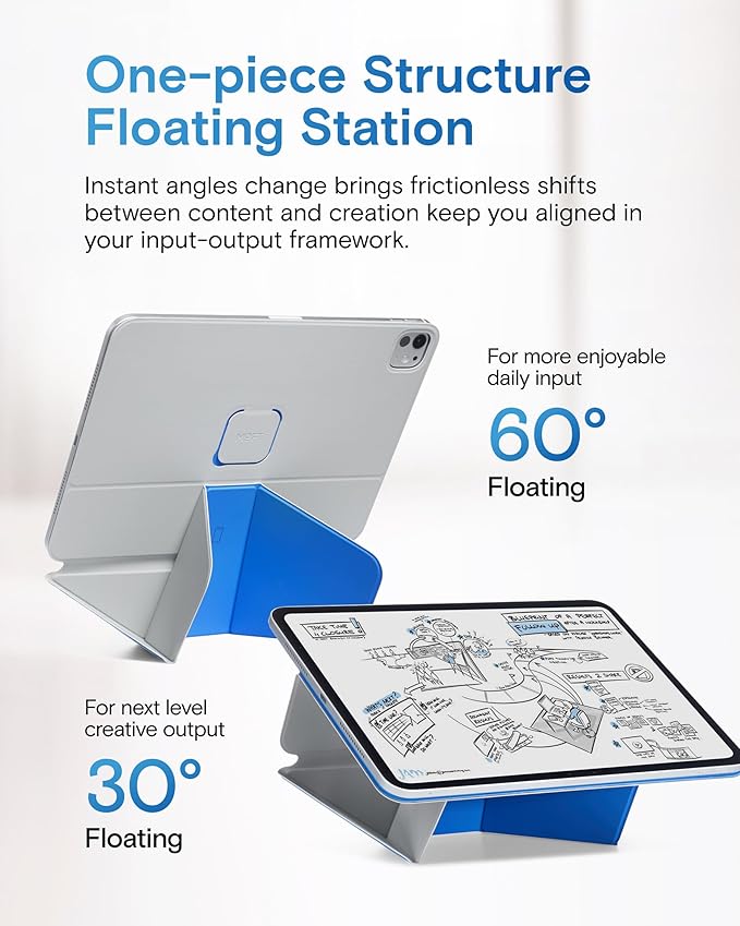 MOFT Dynamic Folio Case for iPad Pro 13 Inch (M4) 2024, Silm Magnetic Stand Case with 20+ Viewing Angles, Auto Wake/Sleep, Ultra Thin, Cement x Sapphire