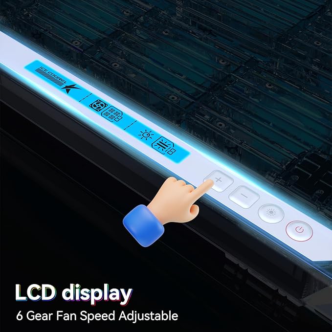 ICE COOREL Gaming Laptop Cooling Pad with 15 RGB Cooling Fans, Fully Transparent Laptop Fan Cooler Pad for 15-21 Inch, Gaming Laptop Cooler Stand with 8 Height Adjustable, USB Port and Type-C Port