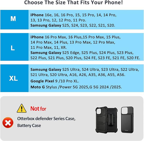 ACCKUO Phone Holster for Belt with Metal Clip and Magnetic Closure Compatible with iPhone 17/16/15/14/13/12 Pro and Non-Pro, Galaxy S26 S25 S24 S23 S22 for Everyday Protection, M-Coffee