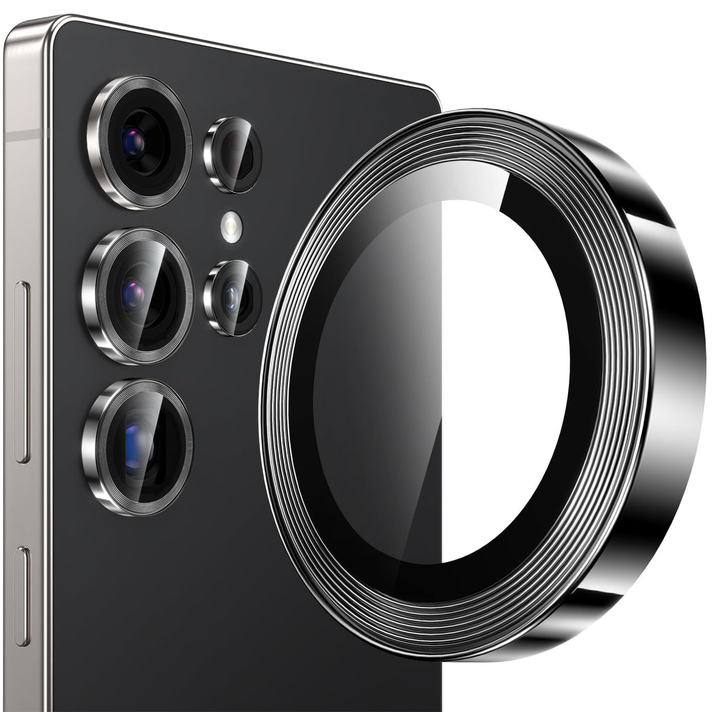 YWXTW [2025 Original Like for Samsung Galaxy S25 Ultra Camera Lens Protector, [Ultra-Thin & 6X Stronger] S25 Ultra Camera Lens Cover, 9H Tempered Glass Upgraded Metal Edging(Titanium Black)